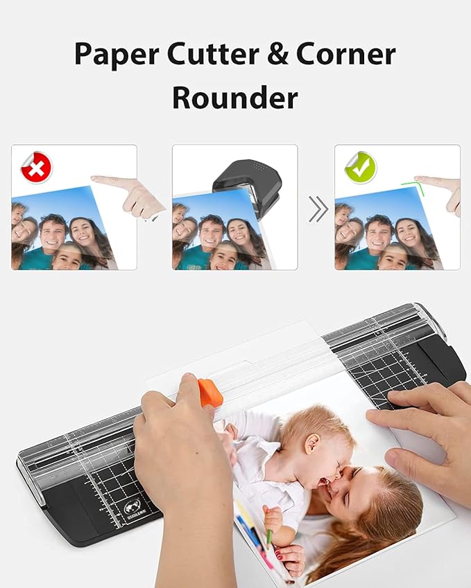 13 Inch Laminator Machine with Never Jam Technology, 40 Laminating Sheets, 4-in-1 A3 Thermal Laminator with Trimmer and Corner Rounder for Office, School, Business and Home Use