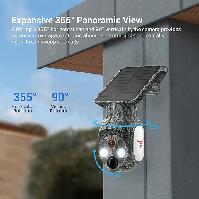 Solar-Powered 1080p WiFi Battery Camera, Security Cameras Wireless Outdoor for Home Surveillance, AI Human Detection, Color Night Vision, Cloud Storage (WiFi (Camo))