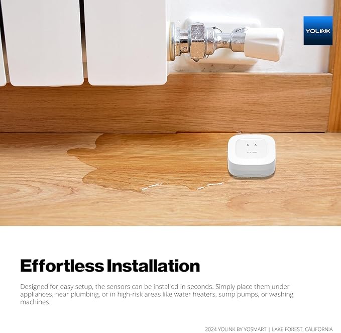 YoLink Water Leak Starter Kit: Hub + 2 Leak Sensor 1 (Silent), LoRa Long-Range, App/SMS/Email Alerts, D2D Offline Triggers, 2 AAA Up to 5-Year Battery, Works with Alexa/IFTTT/Home Assistant