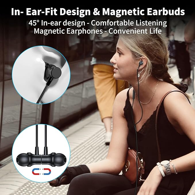 USB C Wired Headphones for iPhone 17 16e 15 Plus Oneplus 13, USB C Earbuds Magnetic Noise Canceling in-Ear Type C Earphones with Mic for iPad Air Pro M4 Samsung Z Flip Fold 6 Galaxy S23 S22 Pixel 8 7