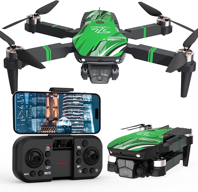 TT19 Drone with Camera for Adults, 1080P HD Camera, Obstacle Avoidance Function Level 3 Wind Resistance Brushless Motor, Drones with Headless Mode 3D Flip