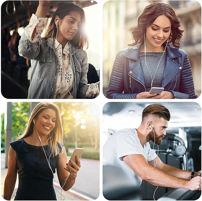 2 Pack USB C Headphones Earbuds for Apple iPhone 16/15/iPad Pro,Wired Earphones in-Ear Headset for Samsung Galaxy,Pixel 7/6/6a/5/4 (White)