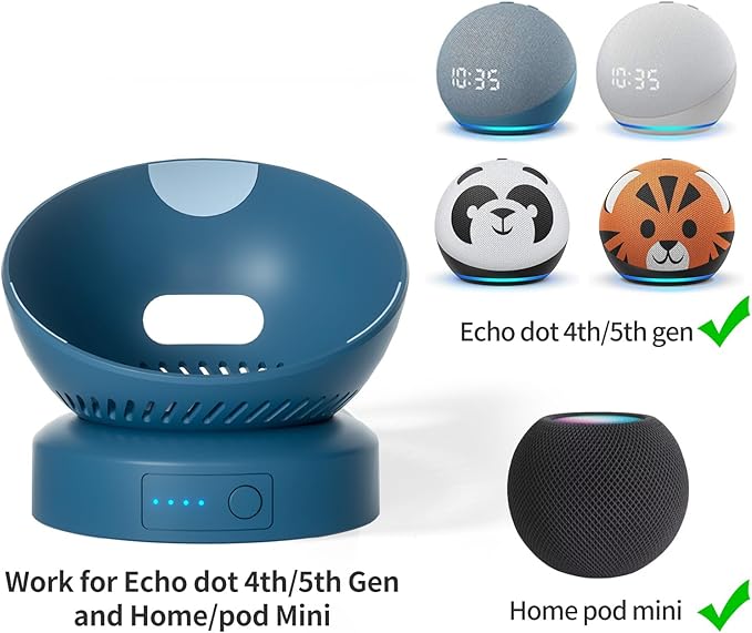 Battery Base for Echo dot 5th Generation Portable Echo Dot 4th Generation and Homepod Mini Battery Stand Accessories， not Including The Speaker(White)