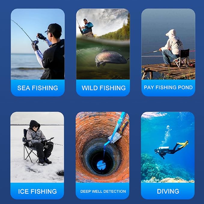 WiFi 360° Fish Finder Underwater Fishing Camera with WiFi Adapter, Infrared Night Vision Light Self-Righting and Temperature Detection