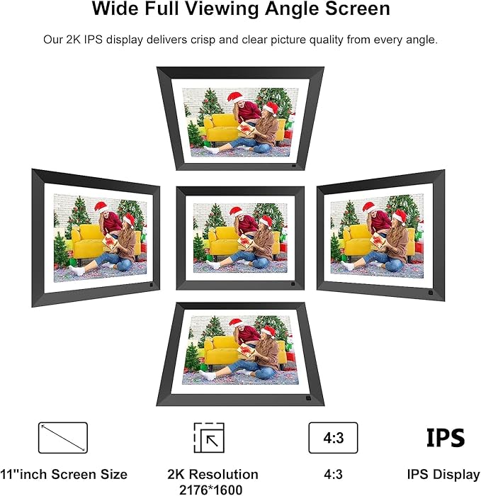 FULLJA 11 Inch WiFi Digital Picture Frame 16GB - Smart Cloud Digital Photo Frame with IPS Touch Screen, Easy to Share Photos or Videos via App/Email, Motion Sensor, Gifts for Friends and Family