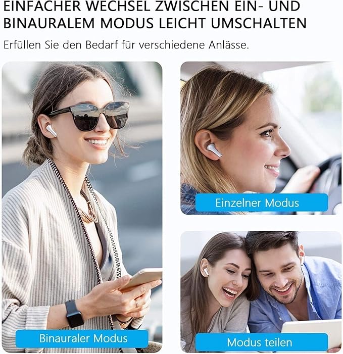 Wireless Earbuds, Bluetooth 5.4 Headphones Hi-Fi Stereo Bass， in-Ear with Mic Noise Cancelling 48Hrs Playtime, IPX7 Waterproof Suitable for iOS Android/Samsung-Earphon ，Sports Headset（White）