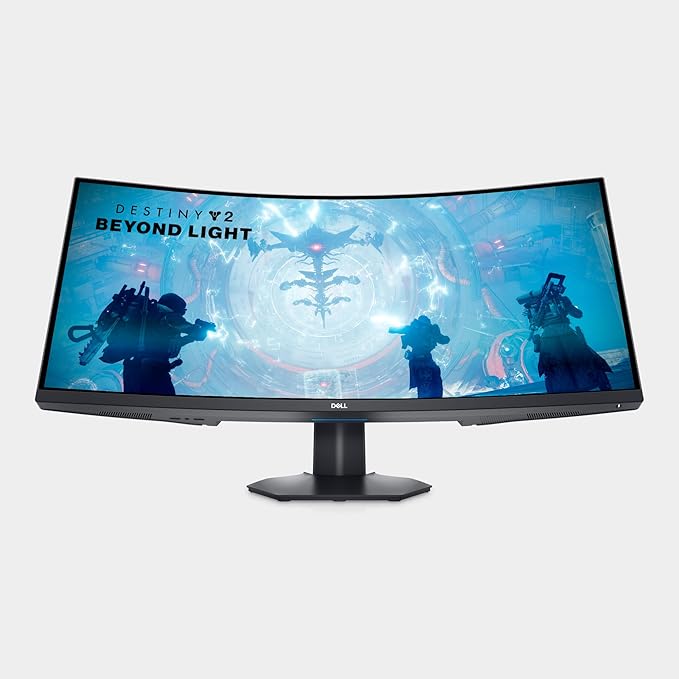 Dell S3422DWG Curved Gaming Monitor - 34 Inch 1800R Curved Screen with 144Hz Refresh Rate, WQHD (3440 x 1440) Display, HDMI, DP to DP 1.4 Cable, AMD FreeSync - Black