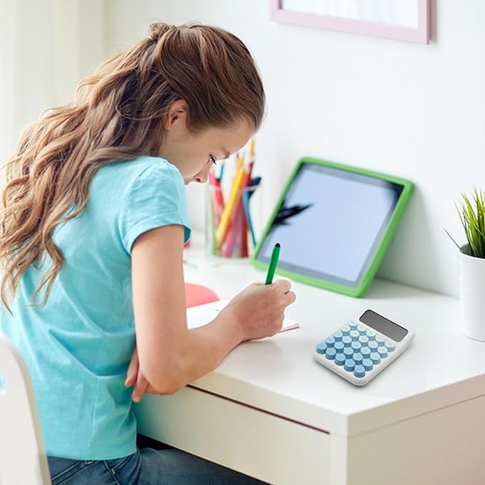 Standard Gradient Blue Calculator - 12 Digit Display and Big Buttons, Cute Office and School Accessory
