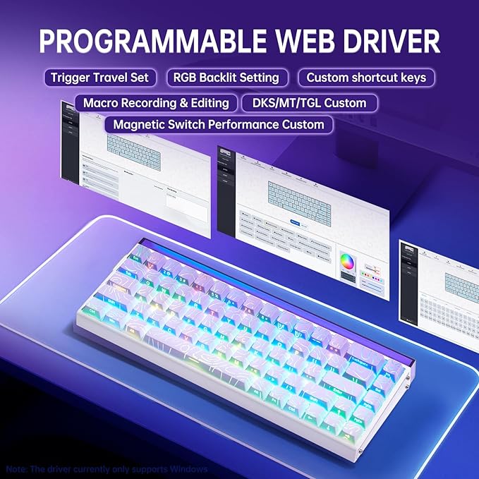 x AULA HERO 68 HE 60% Gaming Keyboard Wired, Hall Effect Mechanical Keyboard Mini with Adjustable Actuation, Rapid Trigger Mode, 8K Hz Polling Rate,0.125ms Latency,Side Printed PBT Keycaps,RGB Backlit