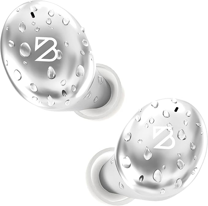 Back Bay Audio Tempo 30 Wireless Earbuds for Small Ears - Award-Winning Sound, Sweatproof Bluetooth Earbuds, Comfortable Ear Buds for Women, Silver Earphones Small Ear Canals, Long Battery Headphones