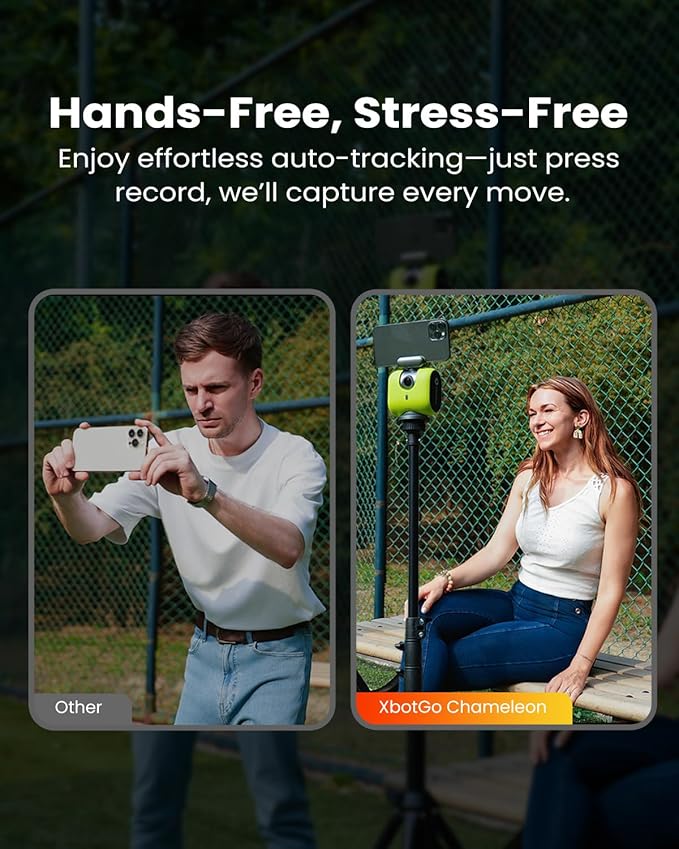 Chameleon AI Auto Sports Action Camera - 4K 60FPS Soccer Camera and Basketball Tracking Camera for Team Sports, Live Streaming, No Subscription, Works with iOS & Android (Lava Graphite)