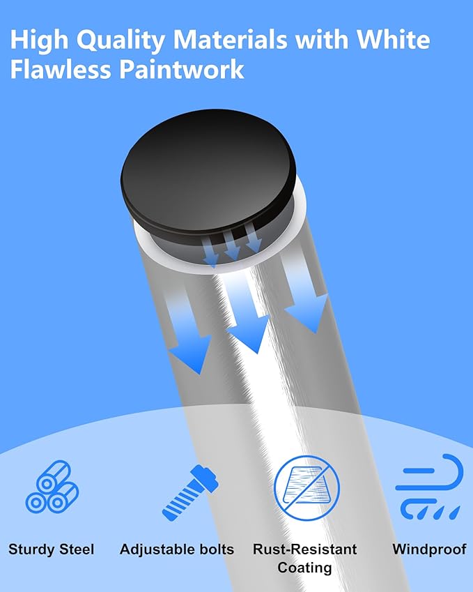 Universal Antenna Pole Mount, 12''(H) - Φ1.38‘’ Stainless Steel 430 Pole and Wall-Mounted Mounting Bracket Mast Kit for Outdoor TV Antennas, Access Point, Weather Station, Wireless Bridge CPE and More