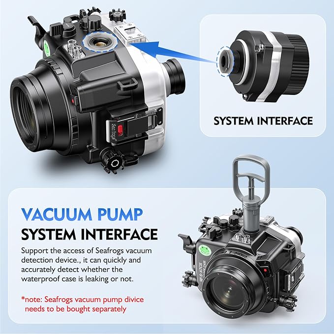 Sea frogs Underwater Camera Case Compatible with Sony A7C-II for E 10-18mm F4 OSS IPX8 40m/130ft Maximum Diving Depth Waterproof Camera Housing for Diving, Surfing, Rowing, Skiing A7C-2 A7C II