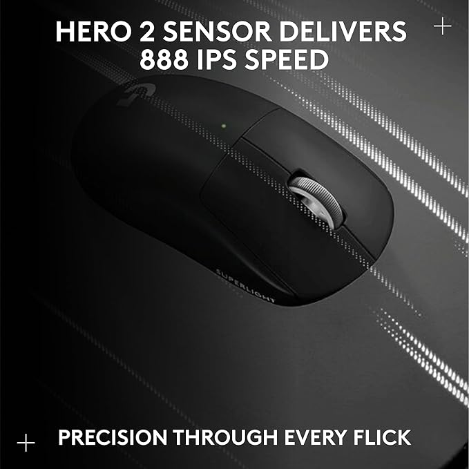 Logitech G PRO X Superlight 2c Wireless Gaming Mouse, 51 g pro-Grade Compact Mouse with 5 programmable Buttons, USB-C Charging, 44K DPI Sensor, up to 8 kHz Polling for PC/Mac - Black