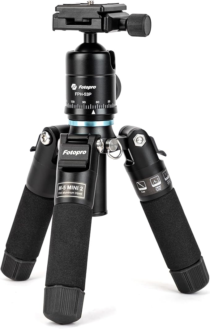 Fotopro Mini Tripod Portable Desktop Aluminum Small Camera Tripod with 360 Ball Head 20 Inch Compact Tabletop Tripod for DSLR Camera Video Camcorder Travel with Carrying Bag Load up to 11lbs/5kg