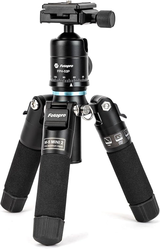 Fotopro Mini Tripod Portable Desktop Aluminum Small Camera Tripod with 360 Ball Head 20 Inch Compact Tabletop Tripod for DSLR Camera Video Camcorder Travel with Carrying Bag Load up to 11lbs/5kg