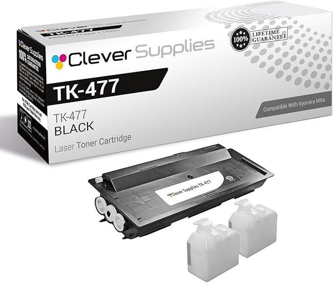 CS Replacement Toner Cartridge Compatible with Kyocera-Mita TK-477 Black CS255, CS305, FS-6525MFP, FS-6530MFP, TASKalfa 255, TASKalfa 305 Black