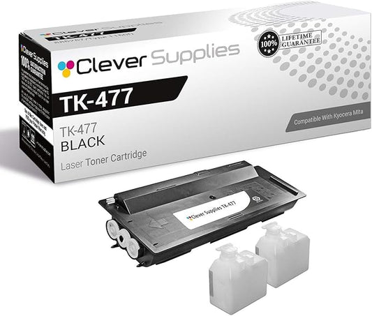 CS Replacement Toner Cartridge Compatible with Kyocera-Mita TK-477 Black CS255, CS305, FS-6525MFP, FS-6530MFP, TASKalfa 255, TASKalfa 305 Black