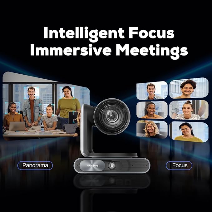 4K Dual-Eye PTZ Camera, 12x Optical and 16x Digital Zoom, Auto Focus, Noise Reduction, AI-Powered Tracking, 3-Mics 20ft Voice Pick-up Range, Works with Microsoft Teams & Zoom & Google Meet (UC P30)
