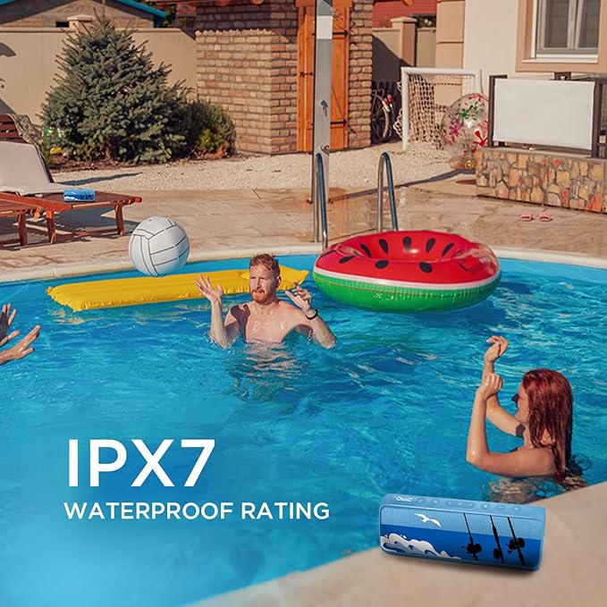 OontZ Pro Portable Bluetooth Speaker 5.0, 2 Pack - 21W High-Power Audio, Deep Bass Boost, Dual Stereo Pairing, IPX7 Waterproof, 100ft Range, Power Bank Feature for Outdoor, Party (Boat Edition, Blue)