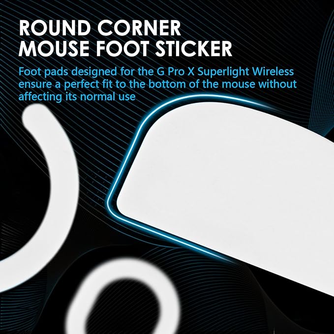2 Pack G Pro X Superlight Wireless Gaming Mouse Feet Sliding Stickers, Wear-Resistant Mice Glass Skates Pad Compatible with Logitech Mouse Feet Replacement (Glide Mice Skates, White PTFE)