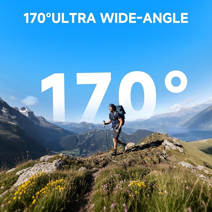 SJCAM SJ4000 Pro-Grade 4K Action Camera, 40MP 3-Axis EIS Stabilization Motorcycle Sport Camera, 170°FOV Waterproof Camera Underwater, 5X Zoom, Dual Batteries, 32G SD Card and Helmet Accessory Kit