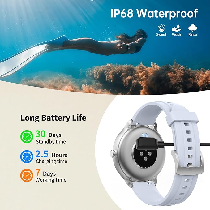 Smart Watch for Men Women(Answer/Make Calls), Smartwatch Built-in AI Voice, 1.27" HD Fitness Tracker with Heart Rate/Sleep/Step/SpO2 Monitor, 100+ Sports Modes, IP68 Waterproof Watch for Android iOS