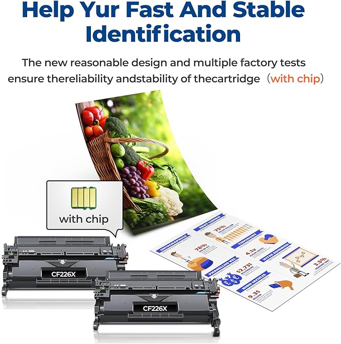 26X CF226X Toner Cartridges High Yeild for HP 26X 26A CF226A Toner Replacement Works with Laserjet pro M426dw M402n M402d M402dn M402dw, CF226 Toner for Laserjet Pro MFP M426fdw M426fdn Printer