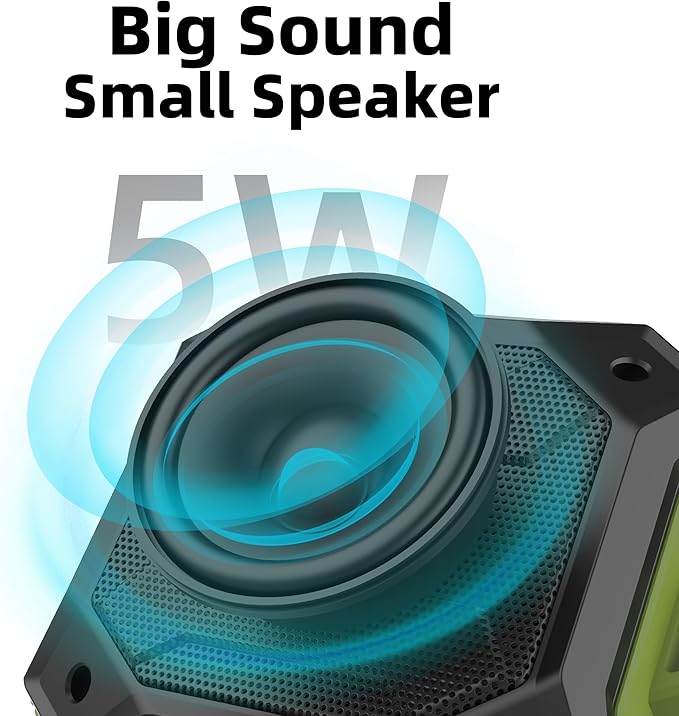 Portable Bluetooth Speaker with IPX7 Waterproof 5W Small Wireless Speakers with TWS Pairing,TF Card/AUX,12 Hours Playtime for Outdoor,Camping,Bathroom,Travel,Beach Use,Gift Ideas