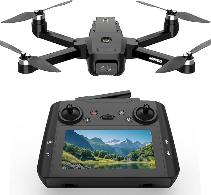 GPS Drone with 1080P Camera, 4.5" FPV Screen, 5GHz Transmission Foldable Drone with Brushless Motor, Auto Return Follow Me & 32G SD Card, Gesture Control, Optical Flow for Adults/Kids/Beginners