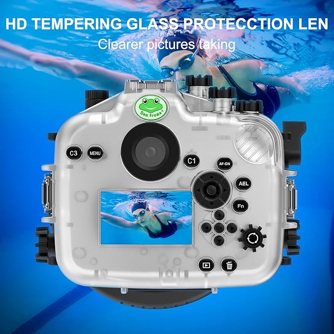 Sea frogs Waterproof Camera Housing Compatible with Sony A7M4 28-70MM IPX8 40m/130ft Maximum Diving Depth Underwater Camera Case A7 IV for Diving, Surfing, Rowing, Skiing A7-4