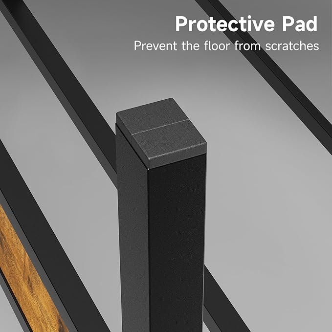 Z-hom Upgraded Full Size Bed Frame, Heavy Duty Metal Sturdy Full Bed Frame with Modern Wood Headboard & Footboard, Stable Platform Bed Furniture Bed Storage, No Noise, No Box Springs, Vintage Brown