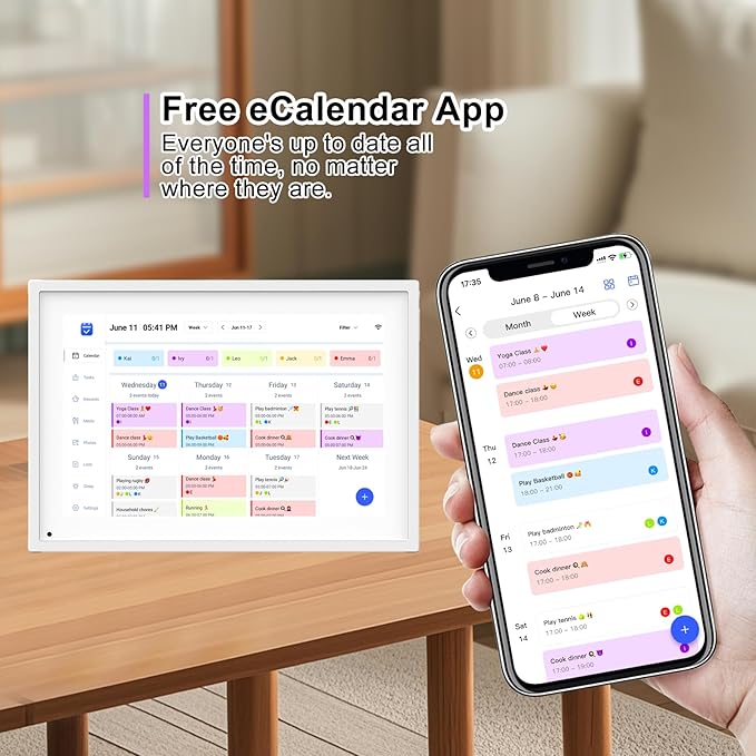 10.1 inch Wall Planner Digital Calendar & Chore Chart, Smart Touchscreen Display for Family Schedules, Hearth DisplayWall Planner, Digital Photo Frame, Great for Organizing Your 2025 Calendar