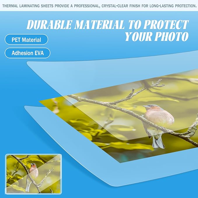Thermal Laminating Pouches, 100 PCS Clear Sheets for Sealed 4x6 inches Photo Card Documents