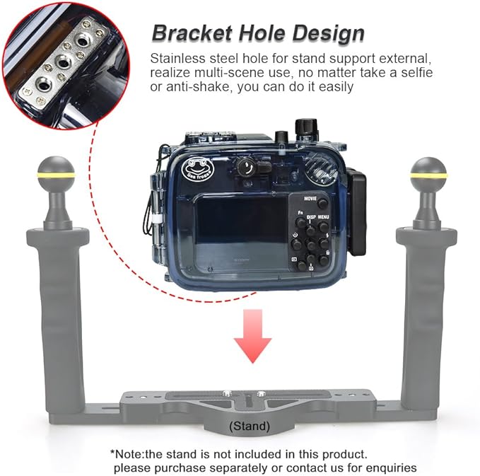 Sea Frogs Waterproof Camera Housing Compatible with Sony RX100 I-V IPX8 40m/130ft Maximum Diving Depth Underwater Camera Case for Diving, Surfing, Rowing, Skiing