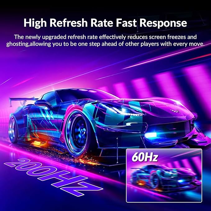 ZZA 24 Inch Curved Monitor, FHD 1920×1080P 200Hz, 120% sRGB, Ultra-Thin Bezel Design, Low Blue Light & Flicker-Free, Computer Monitor for Home, Office, Gaming (HDMI, VGA)-Black