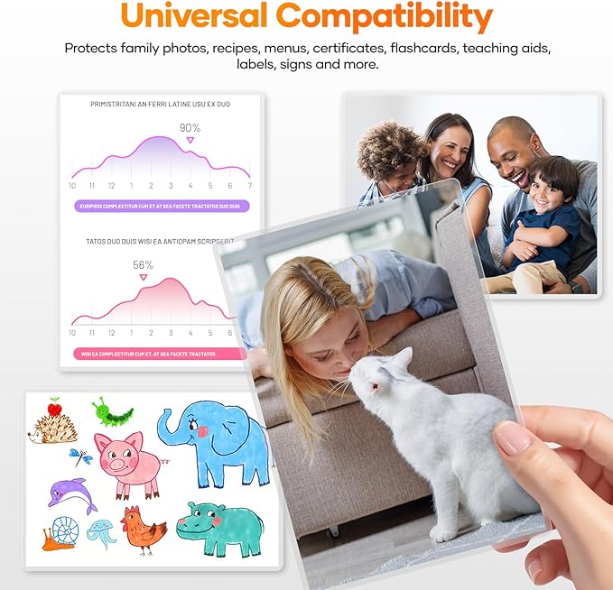 A4 Laminating Pouches, 8.5 x 11.9 Inch (216×303mm) 80 Mic, 50 Pack, Clear Thermal Laminating Sheets for Standard Laminators, Letter, Photo