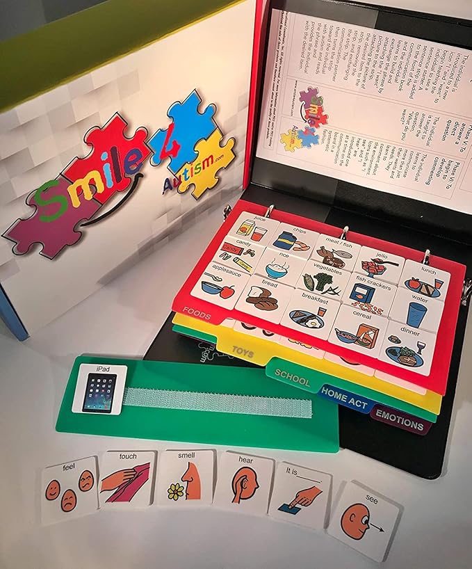 Visual Communication Book,162 ASD Photo Picture Cards: Autism Language Vocabulary, Speech Articulation Therapy, ADHD & Aprexia Learning (English Plastic Cartoon Picture Book, Small)