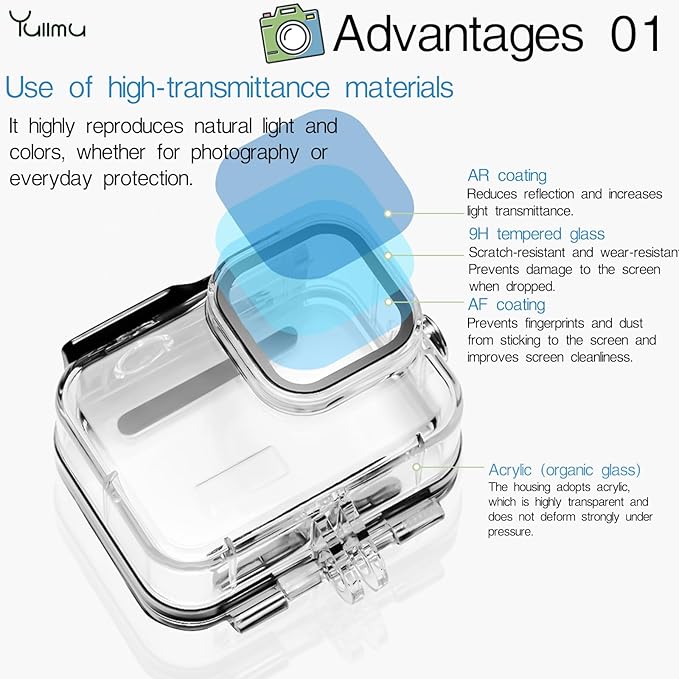 Waterproof Case for Gopro Hero Shockproof, Dustproof Enclosure for Hero 9/10/11/12/13 Black Underwater Protective Case Protector for Diving, Surfing Extreme Sports