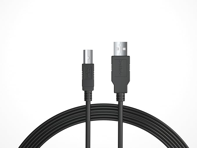 12Ft Extra Long USB-Printer-Cable 2.0 for HP OfficeJet Laserjet Envy, Canon Pixma, Epson Workforce, Stylus, Expression Home, Brother, Silhouette Cameo, Dell Scanner Fax Cord