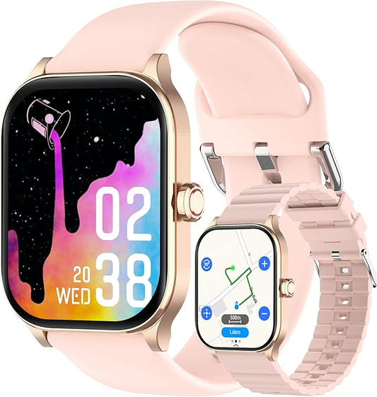 Smart Watch with AI (Built-in GPS + Map), 1.96" HD Fitness Tracker for Men Women, 100+ Sports Modes, Call/Reply/Notification, 24/7 Heart Rate & Sleep Monitor, Waterproof Smartwatch for Android iPhone