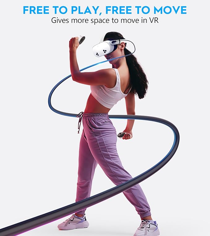 Link Cable 16FT for Meta/Oculus Quest 3S/Quest 3/Quest 2/Pro Accessories, High Speed Data Transfer Type C Replacement Charging Cable,Fast Charger USB C to USB C 3.0 Cord for VR Headset(16FT)