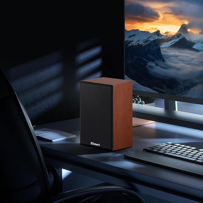 30W*2 Passive Bookshelf Speakers for Record Players and Home Theater Systems, Midrange and High-Frequency Stereo Speakers, Indoor Rear Surround Speakers, Requires a Amplifier,Wood Grain Color