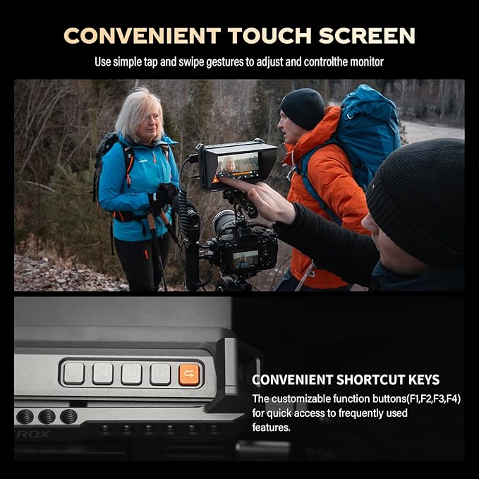 VILTROX DC-X2 Cage 6" SDI Camera Field Monitors 2000nits Super Bright Daylight Viewable External Monitor for 4k HDMI DSLR Touchscreen Monitor for Sony Canon Nikon with Sunshield 2200 MAh Battery