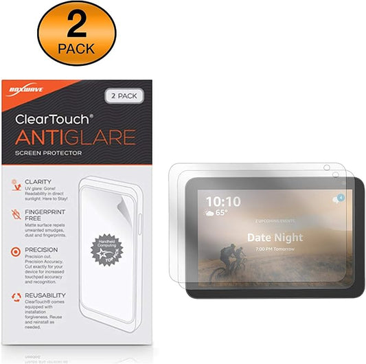 BoxWave Screen Protector Compatible with Amazon Echo Show 8 (1st Gen 2019) - ClearTouch Anti-Glare (2-Pack), Anti-Fingerprint Matte Film Skin for Amazon Echo Show 8 (1st Gen 2019)