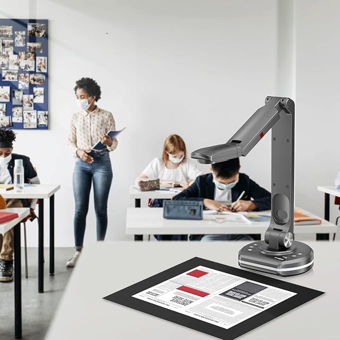 JOYUSING 4K,13MP Document Camera for Teacher, A3 Size, Auto Focus, LED Light, OCR for Windows, Perfect for Distance Learning and Web Conferencing Compatible with Windows, MAC, Chromebook
