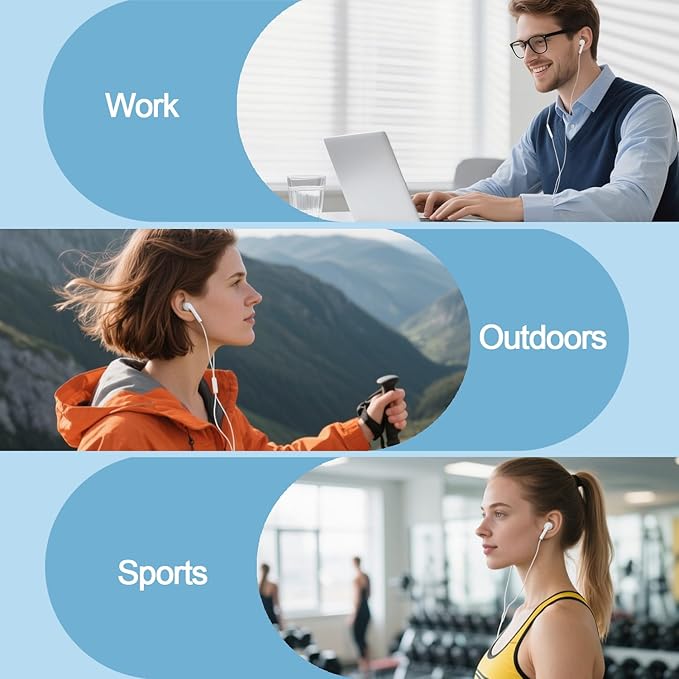 2 Pack Wired iPhone Earbuds/Wired Headphones with 3.5mm Earphones[MFi Certified] with Microphone Volume Control Compatible for iPhone,iPad,iPod,Computer,MP3/4,Android Most 3.5mm Audio Devices