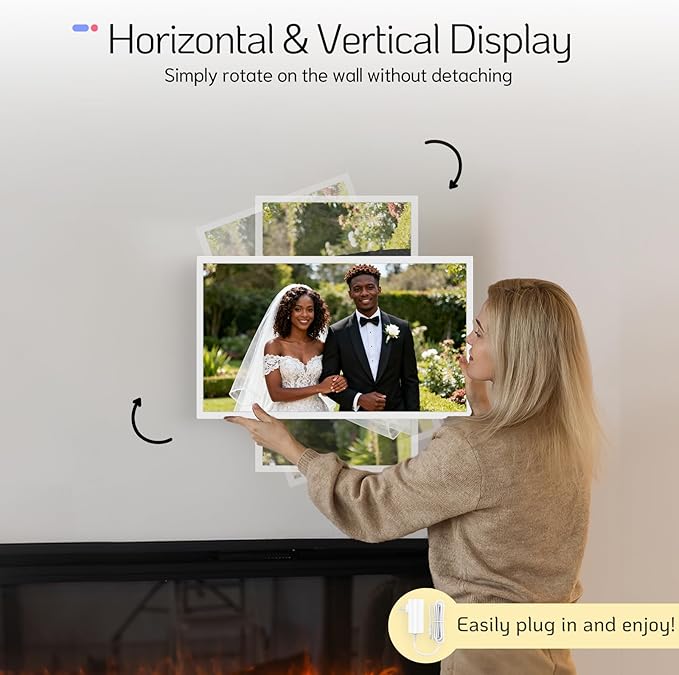 NexFoto 32 Inch Touchscreen Large Digital Picture Frame 64GB, FHD WiFi Digital Photo Frame, Add Photos from Google Photos, Easy to Share Videos, Gifts for Wedding, Housewarming, Birthday, White