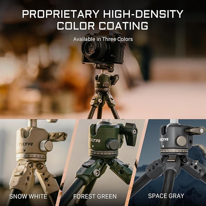 Tilta BT03 Tabletop Tripod | Ball Head with 1-Stage Carbon Fiber Tripod Legs (3KG) (Snow White, Standard Edition)