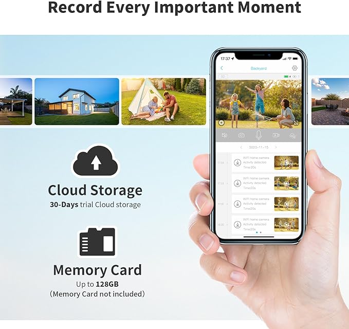 SEHMUA Solar Security Cameras Wireless Outdoor with 500-Lumen Super-Bright LEDs Spotlights, 2K 360° View Outdoor Camera Wireless, Color Night Vision, PIR Motion Detection,2-Way Audio